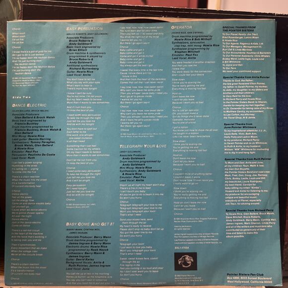 POINTER SISTERS - Breakout (1984) - 12" Vinyl Record LP - EX - Ultrasonic Clean! - Picture 8 of 8